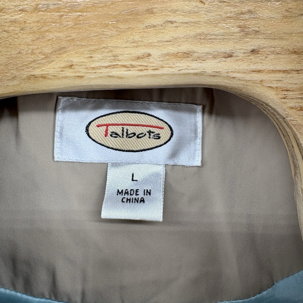 TALBOTS double breasted trench coat tan cotton jacket‎ belted lightweight Large - Picture 4 of 13